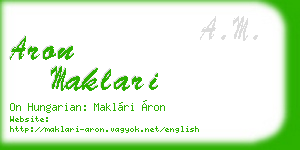 aron maklari business card